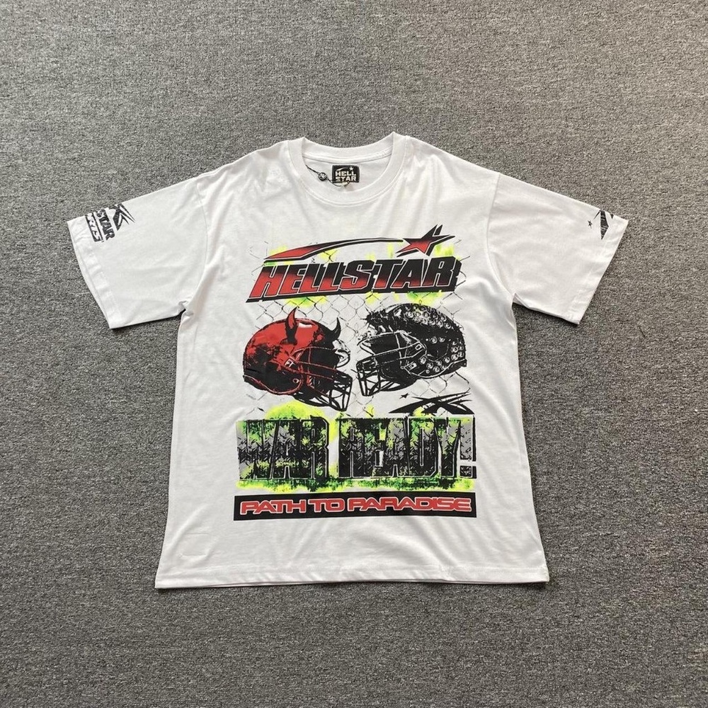 Hellstar Men's White War Ready! - Path to Paradise T-Shirt Size Medium